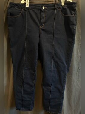 Chico’s Women’s ‘The Platinum Ankle’ Front-Pintuck Plus-Size Jeans; Size 3.5